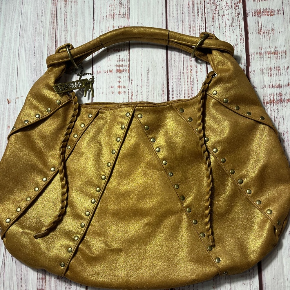 Rampage Gold shimmery Y2K vintage Hobo Bag with Brass studs